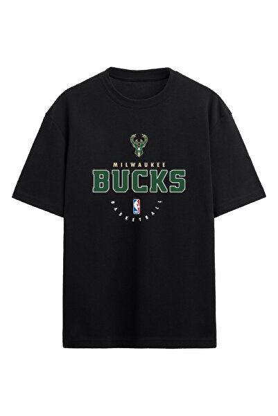 BA Sportswear تي شيرت ميلووكي لكرة السلة أسود كبير الحجم