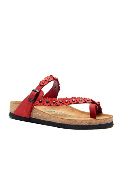 Comfortfüsse Ilva - Leather Flip Flops (Red Nubuck Leather)