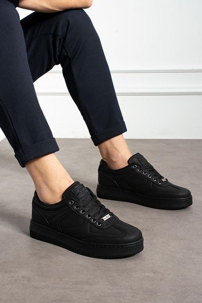 L.A Polo Thick Sole Black Men's Sneakers
