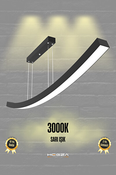 Hegza Lighting FRECCIA ( Siyah Kasa, Sarı Işık ) Ledli Modern Sarkıt Led Aviz...