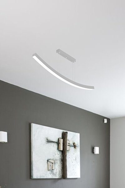 Hegza Lighting FRECCIA ( Gri Kasa, Sarı Işık ) Ledli Modern Sarkıt Led Avize, Salon, Mutfak, Oturma Odası