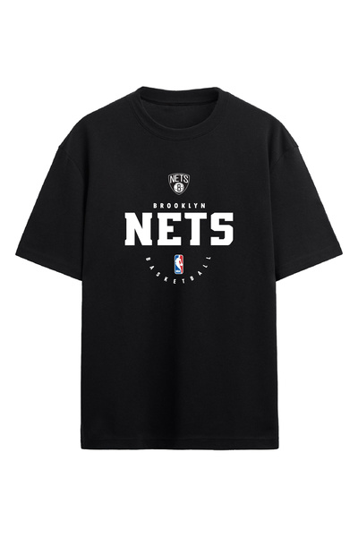 BA Sportswear تي شيرت بروكلين لكرة السلة أسود كبير الحجم