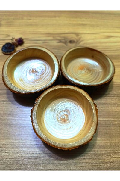 Caziphane 3 أوعية خشبية للوجبات الخفيفة