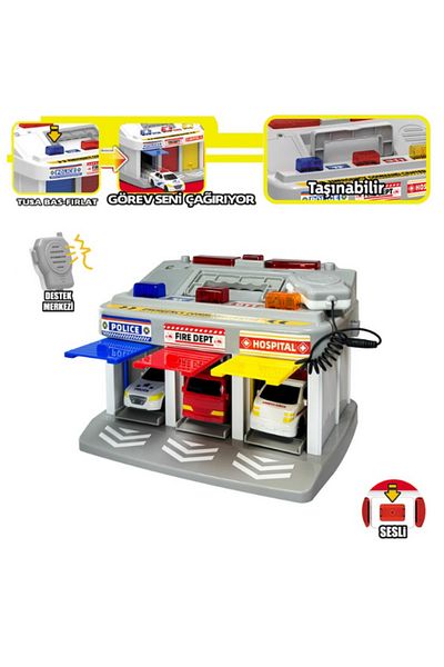 FEN TOYS مرآب الإسعافات الأولية الموسيقي المضاء اللاسلكي، سيارة الإسعاف، الشرطة، سيارات الإطفاء