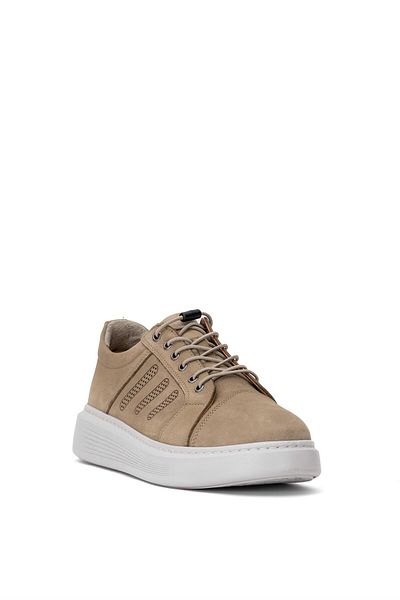 Ayakkabı Fuarı Elit SLGLD438N - Ανδρικά παπούτσια casual από γνήσιο δέρμα σε χρώμα άμμου