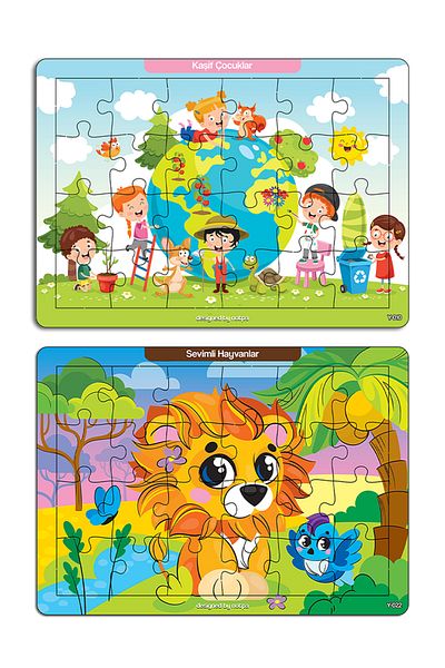 kutuTR Puzzle and Educational Bultak Series Set of 4 2+2 Y2+2M2