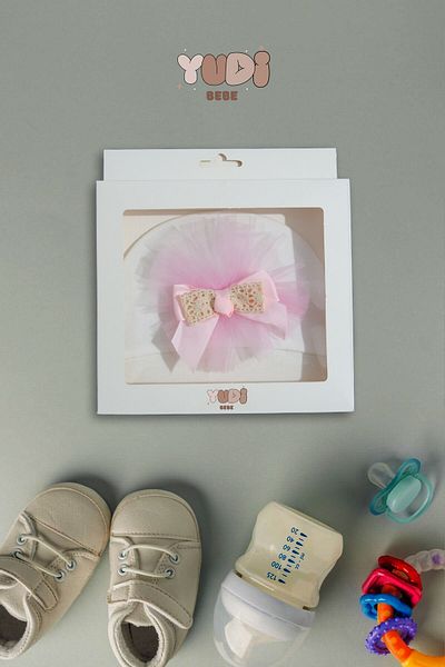yudemia 100% Organic Cotton Stylish and Comfortable Bow Tie Embroidered Design Baby Beanie