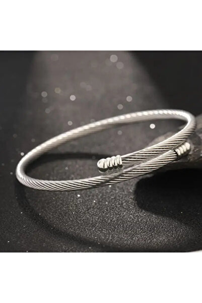 FM Gümüş Renk Antialerjik Titanyum Çelik Sade Tasarım Bileklik, Şık ve Modern...