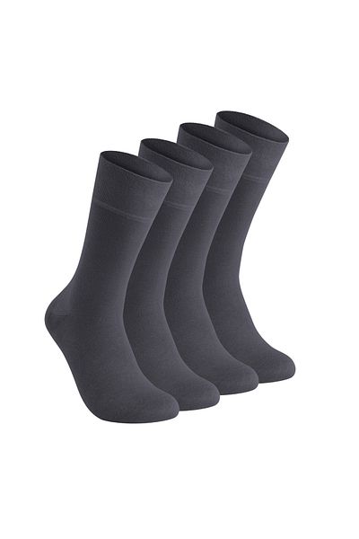 Elchee wear Vegan and Organic Smoked Bamboo Men's Oversize, Large Size Socks 4 Pairs 45-48