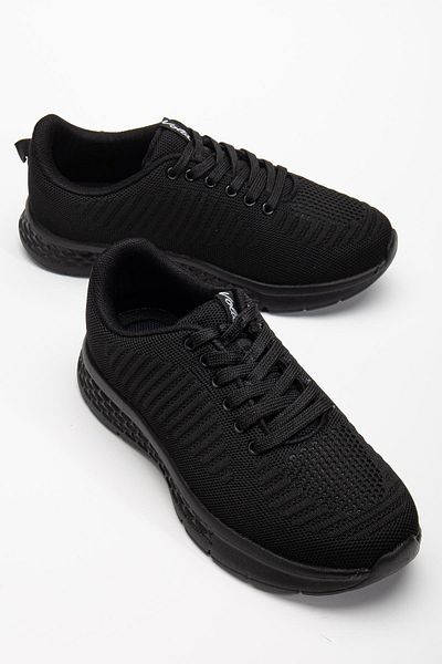Dilimler Ayakkabı Men's Casual Sneakers Black Tied Textile Faylon Sole