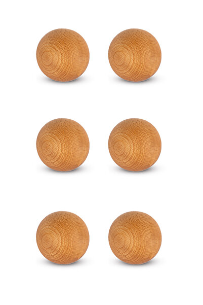 DNS HOME 6Pcs Wooden Jar Lid 6cm Wooden Ball Cover Wine Bottle Cover Multipurpose Wooden Sphere Ball