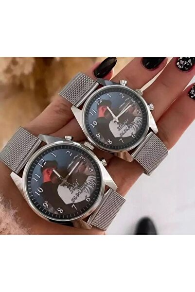 Bika Time Spectrum Çift Kol Saati Gümüş Renk Hasır Kordon Kadın Erkek Kol Saa...