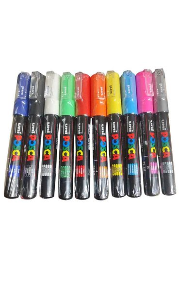UNİ-BALL Waterborne Posca Pc-1M Painting Marker - 0.7 Size and 10 Color Options