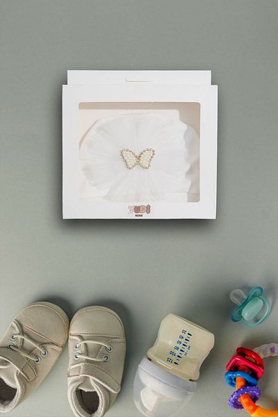 yudemia 100% Organic Cotton Stylish and Comfortable Beaded Butterfly Embroidered Design Baby Beanie