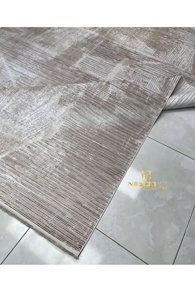 Neşem Halı Boutique DİLEK HALI TWİNCE 7298 A KREM KAHVE DOĞAL İPLİK BAMBU DOK...
