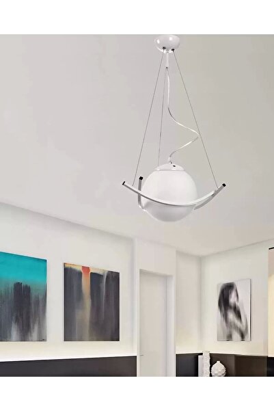 NZL Lighting Modern 20'lik Glop Camlı Tekli Avize Opal Cam Beyaz
