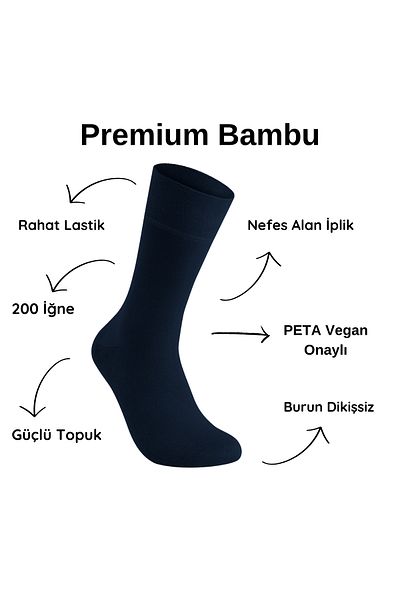 Elchee wear Vegan and Organic Navy Blue Bamboo Men's Oversize, Large Size Socks 4 Pairs 45-48