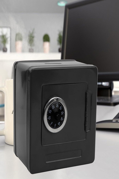 ESENLİWE Güvenlik Para Altın Dekor Şifreli Çelik Kasa  130x100mm Dayanıklı Çe...