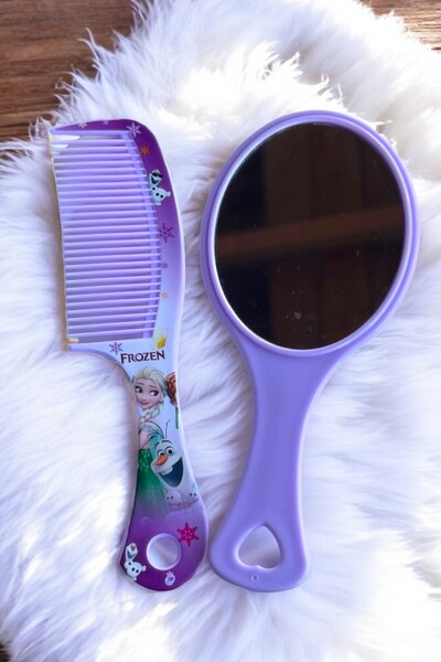 MUTENA Frozen Girl's Mirror Comb Set Set of 2 with Mirror