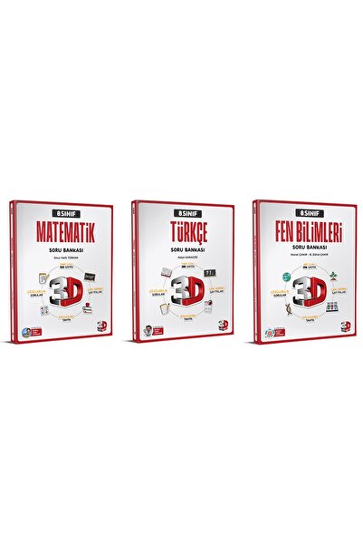 3D Yayınları 3D 2025 8. Sınıf Lgs Matematik + Türkçe + Fen Bilimleri Soru Set...