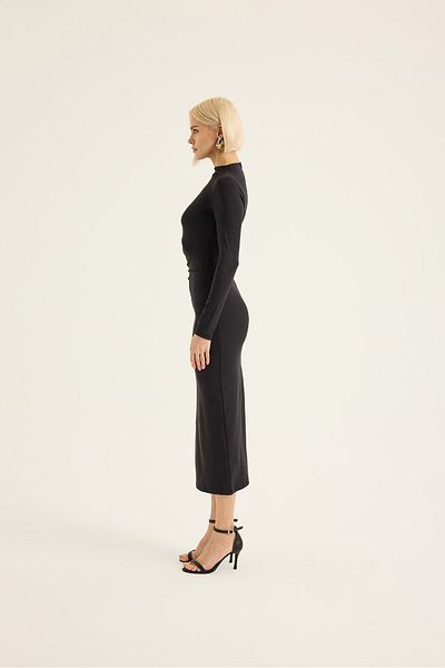 SEVİLEN Rochie midi cu mânecă lungă adunată