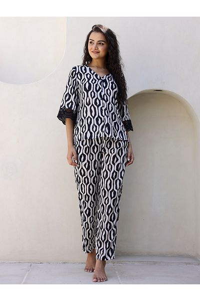 Sanskrutihomes By Styli Tribal Printed Cotton Top and Pyjama Set