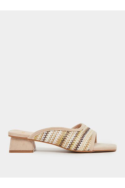 Styli Slip-On Open Toe Block Heel Sandals
