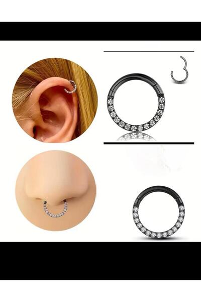 Arescollection G23 TİTANİUM ( TİTANYUM)SİYAH DAİTH SEPTUM UYUMLU 1 ADET PİERCİNG