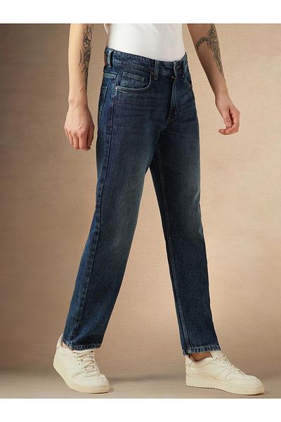 Dennis Lingo By Styli Mid Rise Straight Fit Faded Jeans