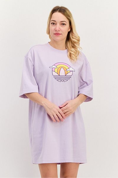 adidas Women Sportswear Fit Short Sleeve Outdoor Dress, Lavender