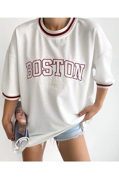 İLKCET MODA Μπλουζάκι Boston Oversize Unisex