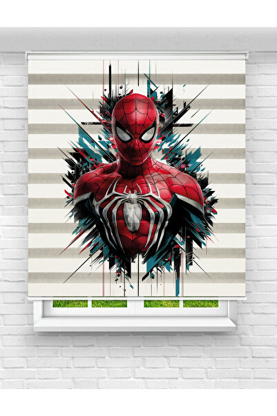 Mas Çizgi Film Karakterli Desenli Baskılı Zebra Stor Perde