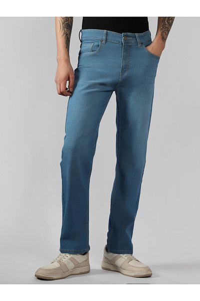 Dennis Lingo By Styli Mid Rise Straight Fit Faded Jeans