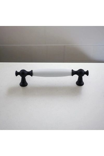 NUBLADO Barnas Porcelain Handle 96 mm Furniture Drawer Kitchen Cabinet Cupboard Door Handles Kulb Handle Black.