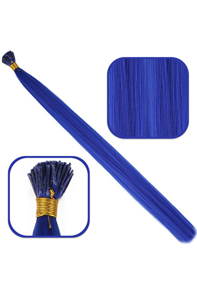 Mina Peruk Păr colorat - Albastru închis - 100 bucăți de fibre sintetice pent...