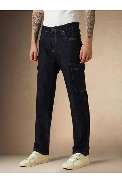Dennis Lingo By Styli Mid Rise Relaxed Fit Jeans with Side Pockets Detail