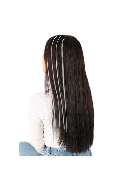 Mina Peruk Fiber Synthetic Beads Welding Color Hair - Light Gray - 100 Pieces