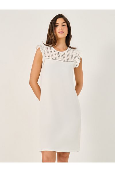 Styli Shiffli Yoke Flat Pompom Trim Detail Nightdress
