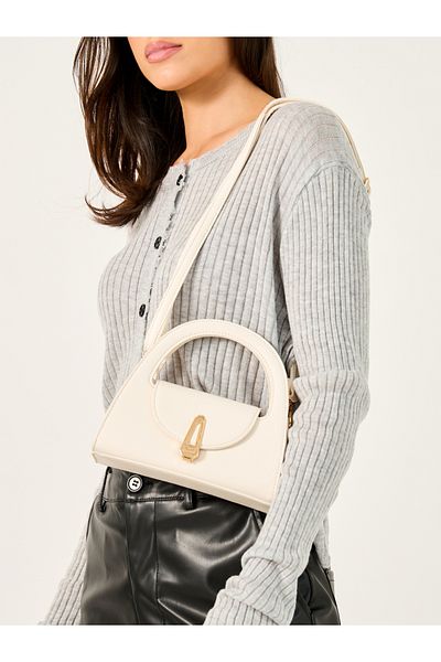Styli Buckle Accent Handbag with Dual Handle