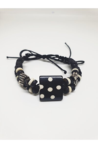 mama india alaçatı Ethnic Design Macrame Adjustable Bone Bracelet No 3