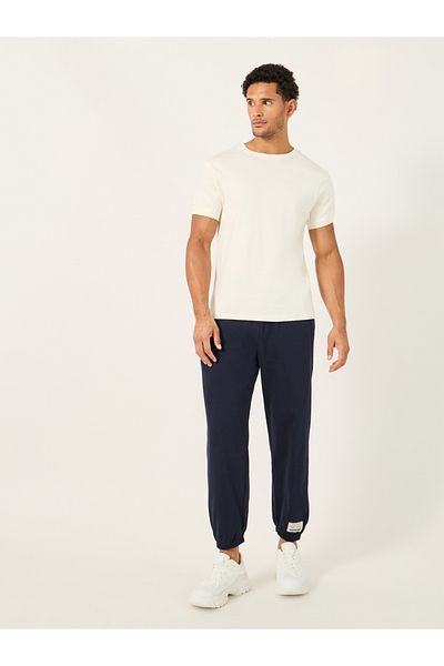 Styli Relaxed Fit Fleece Badge Detail Joggers with Zip Pockets