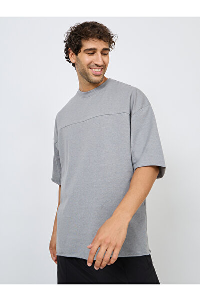 Styli Terry Boxy Fit T-Shirt with Raw Sleeve and Hem Detail