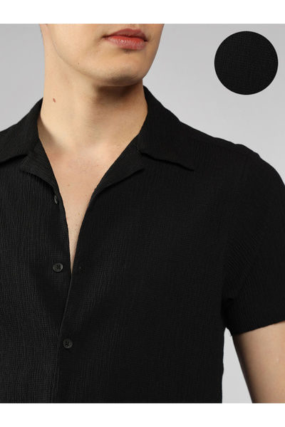 Dennis Lingo By Styli Solid Relaxed Fit Spread Collar Shirt