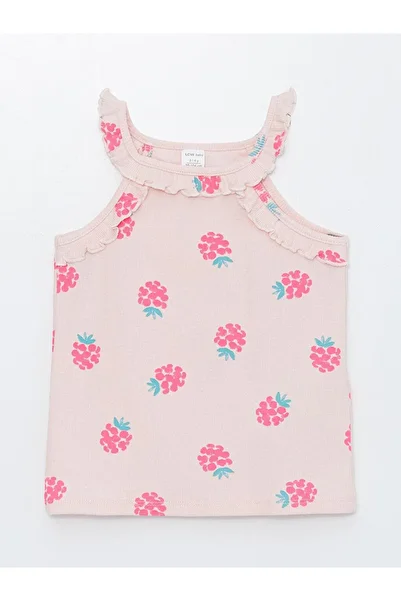LC Waikiki Crew Neck Printed Baby Girl Undershirt (S4)