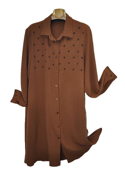 elma abone Plus Size Ayrobin Stone Tunic Shirt