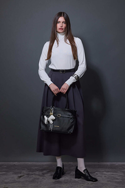 Tailors Room Gray Double Pleated Skirt