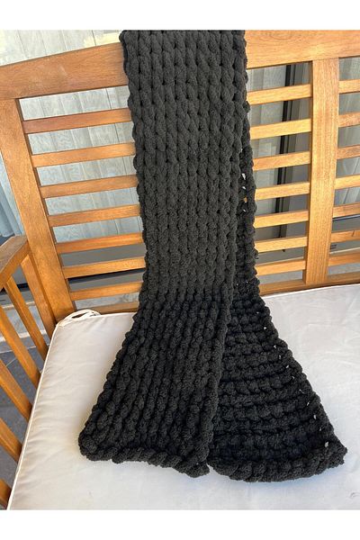 Alize Puffy Unisex Scarf 100% Hand Knitted (Customizable)