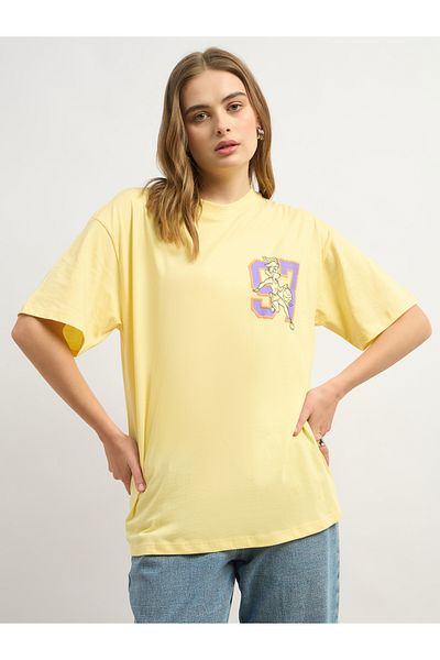 Warner Bros Graphic Print Round Neck Oversized T-Shirt