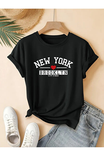 HOFFNUNG Tricou unisex din bumbac supradimensionat cu guler rotund