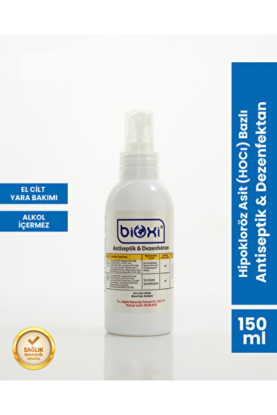 Bioxi Antiseptik Ve Dezenfektan 150 ml | Hocl Bazlı Yara, Cilt Ve El Bakımı Için Etkili Çözüm